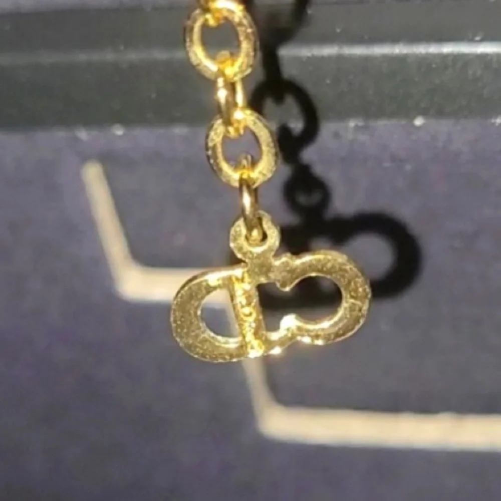 COA CHRISTIAN DIOR CD LOGO RHINESTONE HEART NECKLACE ✨️🔥 - Picture 5 of 6